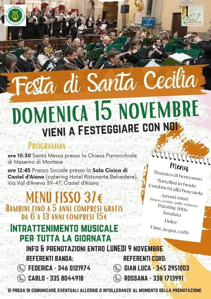 Festa di Santa Cecilia – Maserno di Montese e Castel d’Aiano, 15 novembre 2026