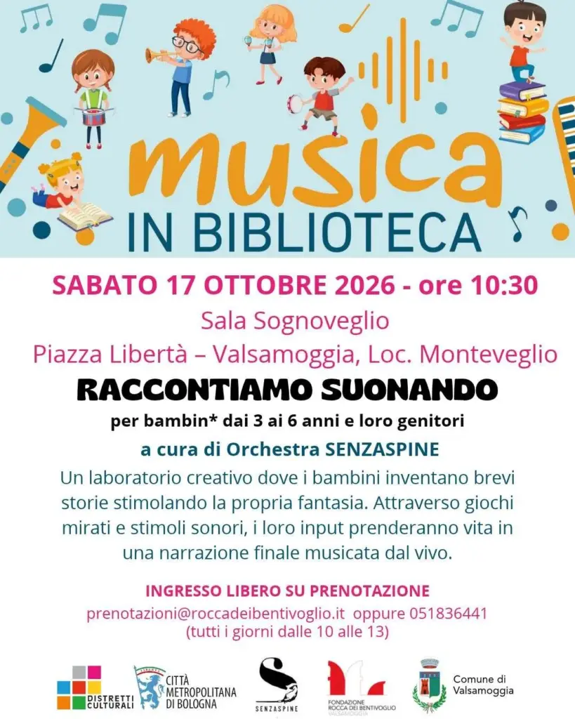 Musica in Biblioteca 2026: al via a Valsamoggia la rassegna firmata Orchestra Senzaspine