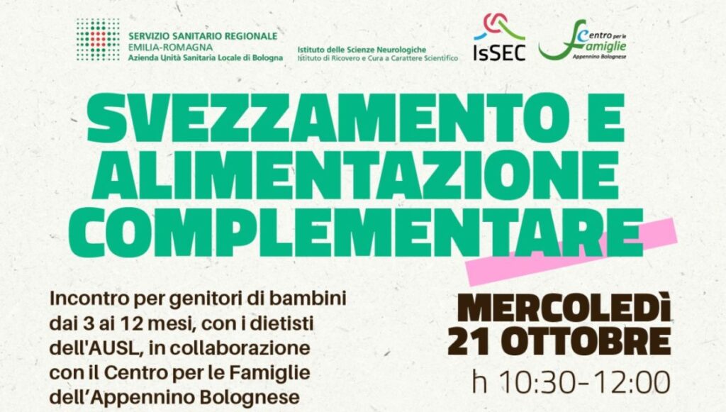 Svezzamento e alimentazione complementare a Marzabotto – 21 ottobre 2026