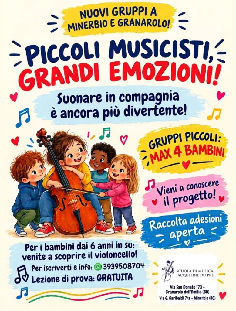 Piccoli violoncellisti crescono! Al via le adesioni ai corsi di violoncello per bambini